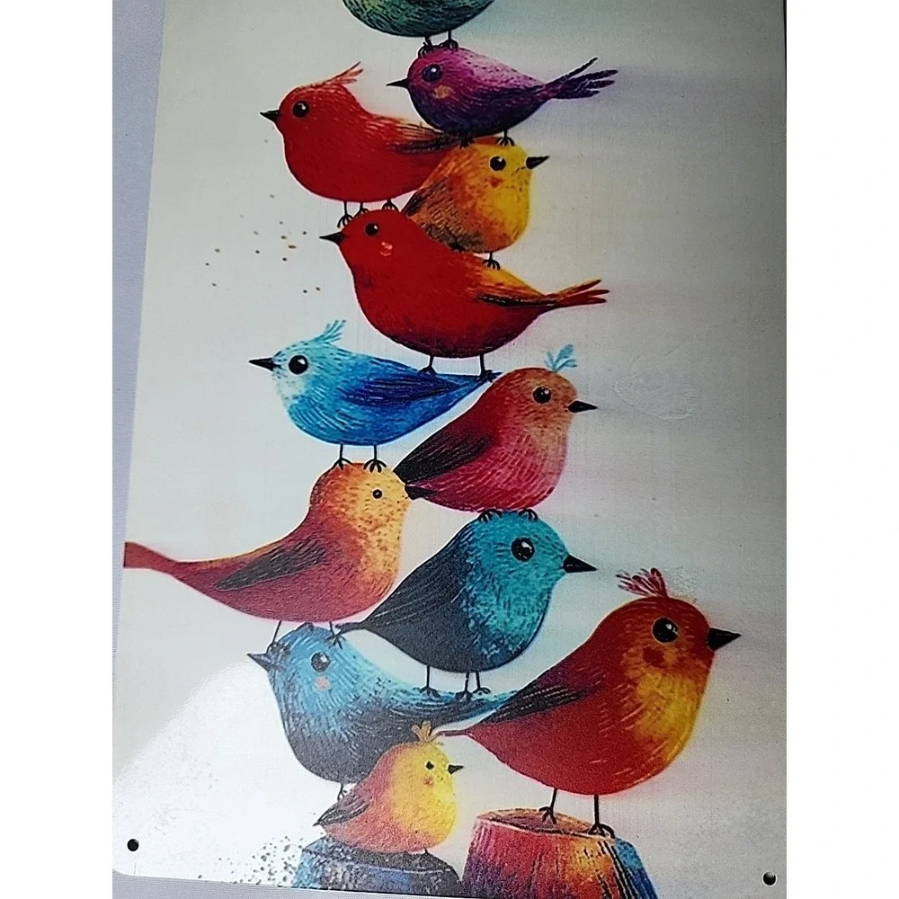 New Vintage Style Tin Watercolor Birds Home Decor‎ 12